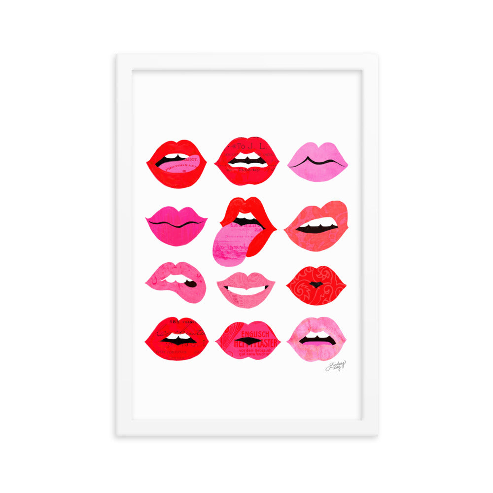 Lèvres d'Amour - Affiche encadrée