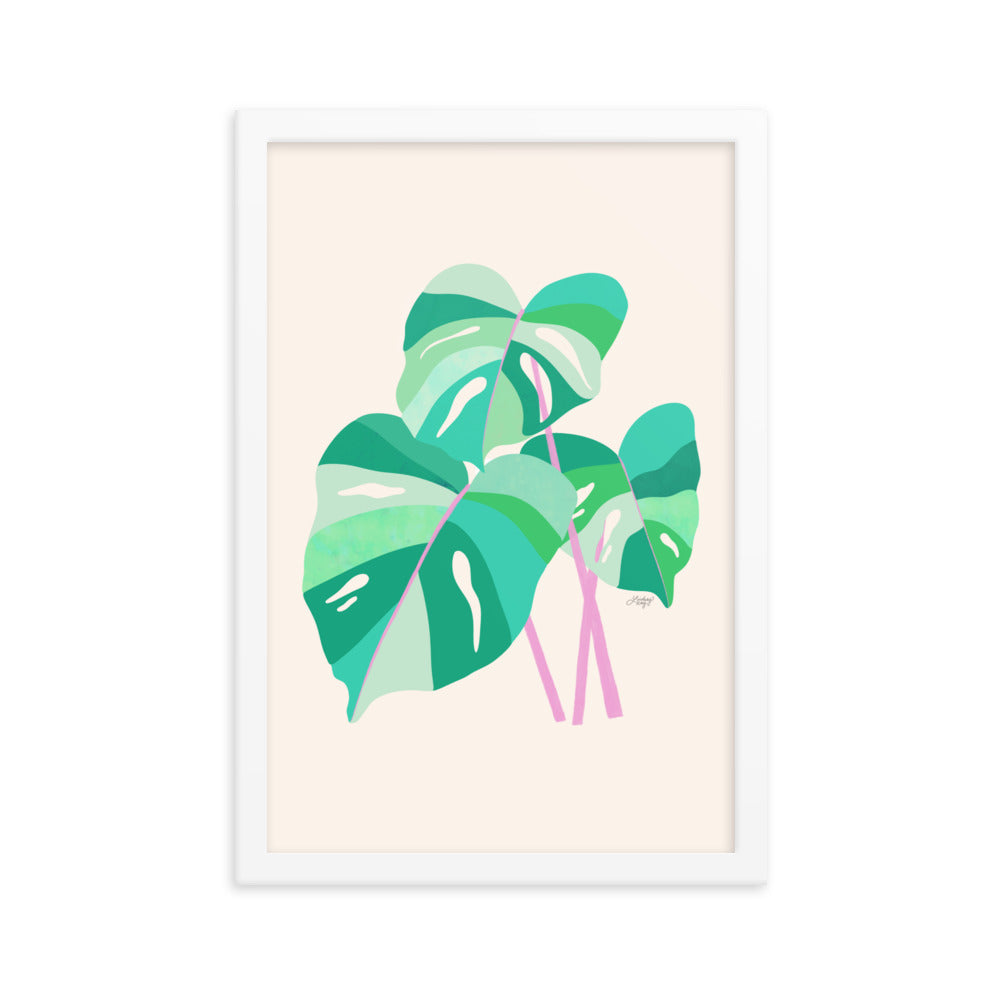 Illustration de plante Monstera - Impression mate encadrée