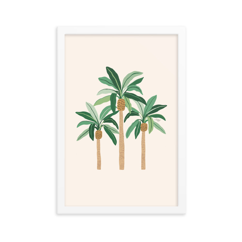 Illustration de palmiers - Affiche mate encadrée