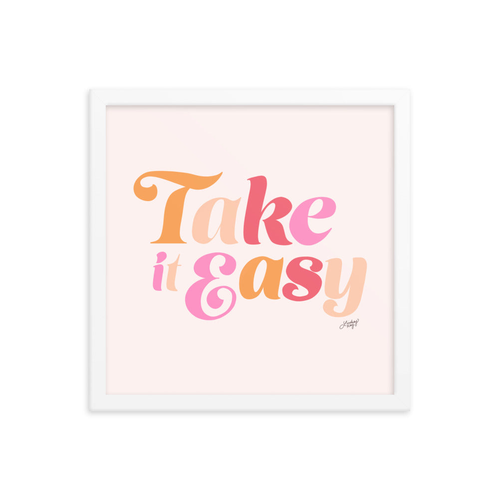 Take it Easy (Pink Palette) - Framed Matte Print - Lindsey Kay Collective