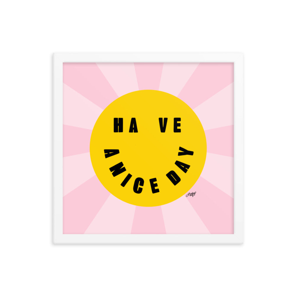 Bonne journée - Smiley Face - Impression mate encadrée