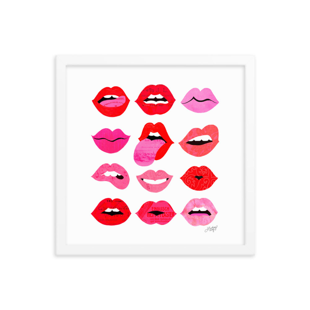Lèvres d'Amour - Affiche encadrée