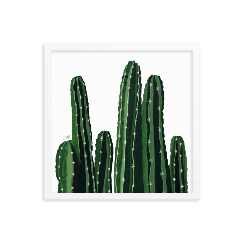 Cacti Collage Illustration - Framed Matte Art Print