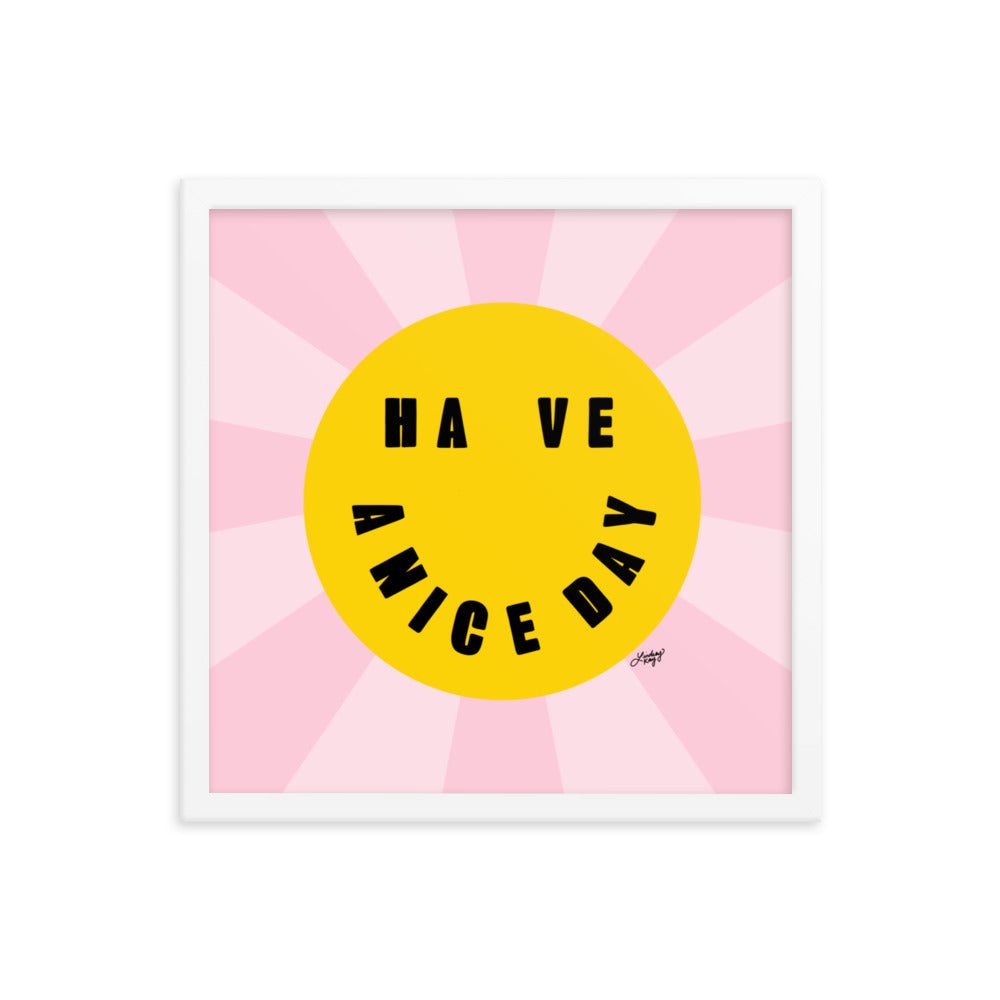 Bonne journée - Smiley Face - Impression mate encadrée