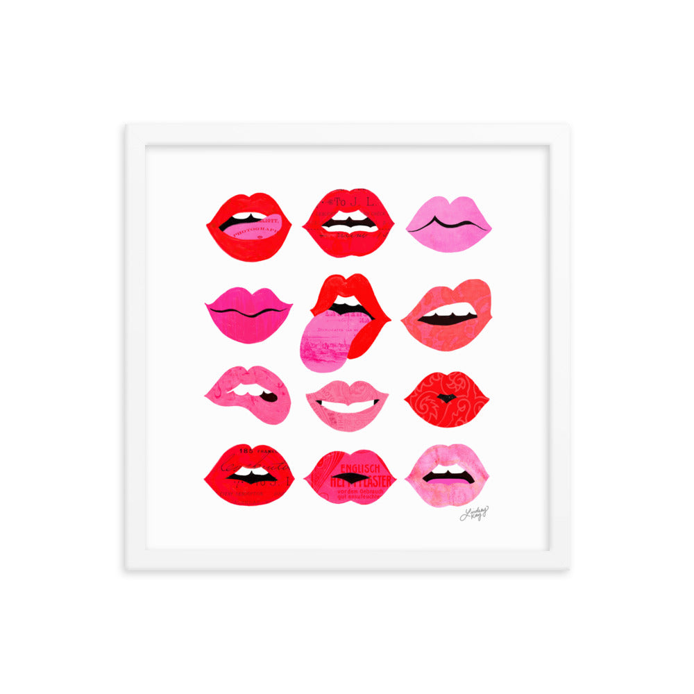 Lèvres d'Amour - Affiche encadrée