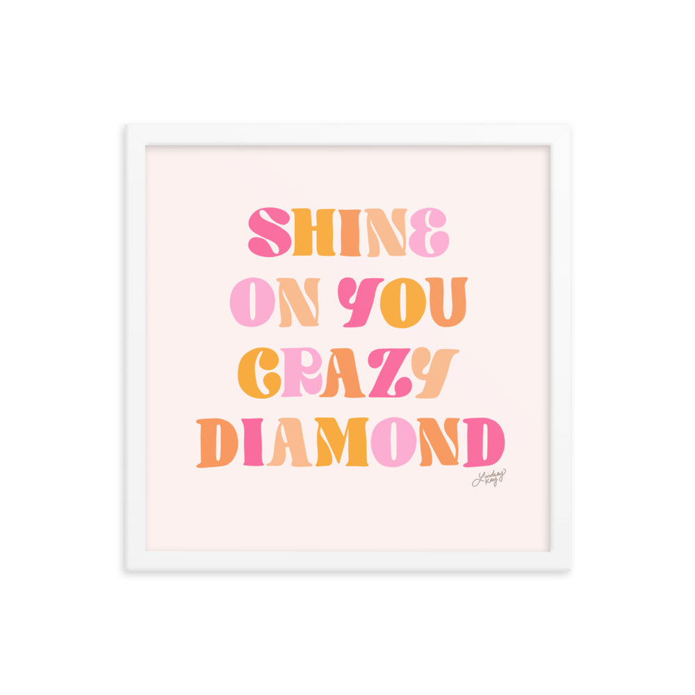 Shine On You Crazy Diamond (paleta cálida) - Lámina enmarcada