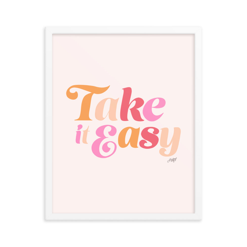 Take it Easy (Pink Palette) - Framed Matte Print - Lindsey Kay Collective