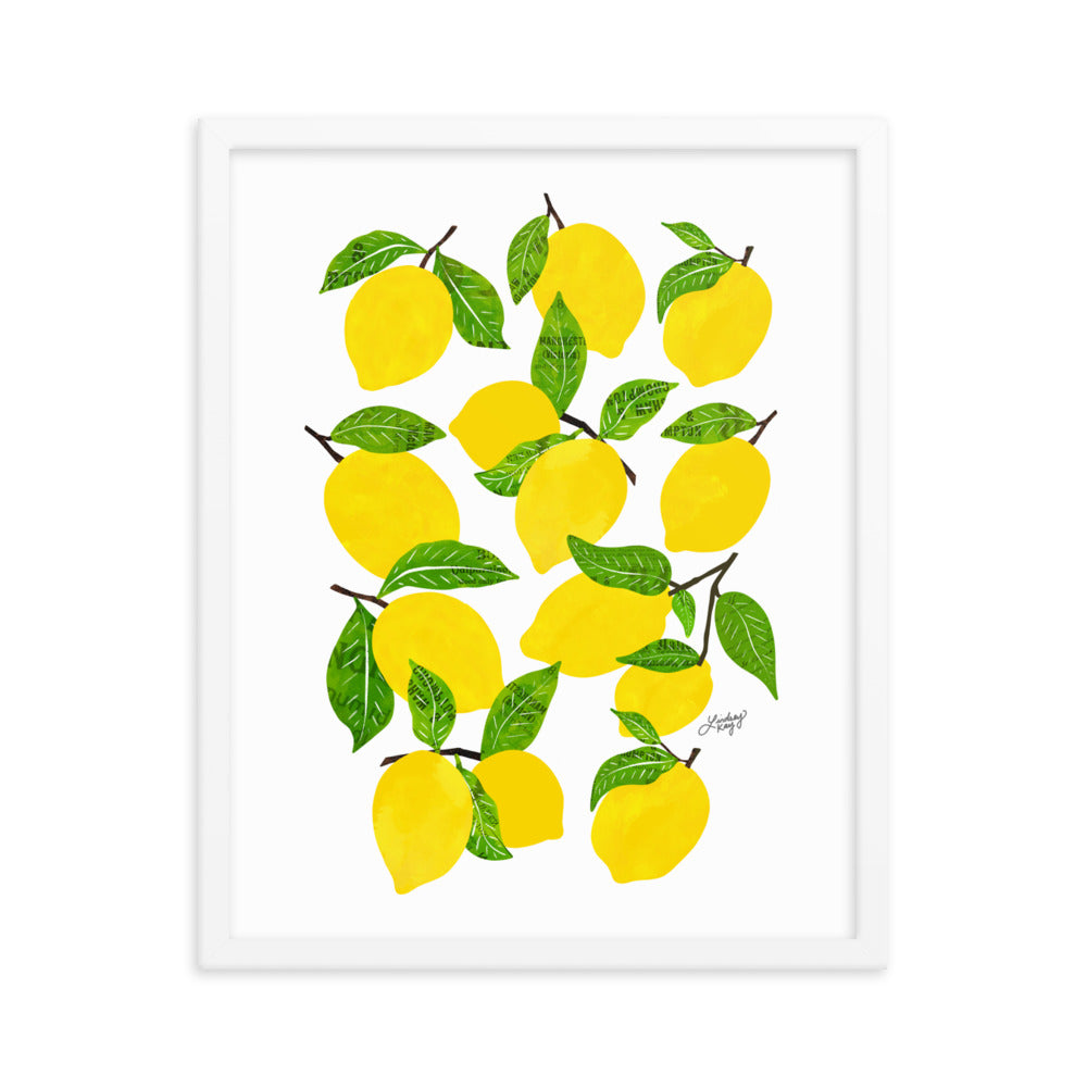 Illustration de citrons - Impression mate encadrée