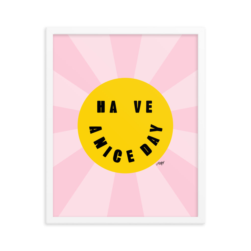 Bonne journée - Smiley Face - Impression mate encadrée