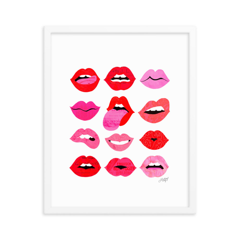 Lèvres d'Amour - Affiche encadrée