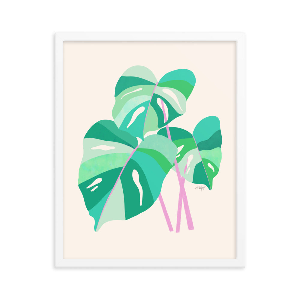 Illustration de plante Monstera - Impression mate encadrée