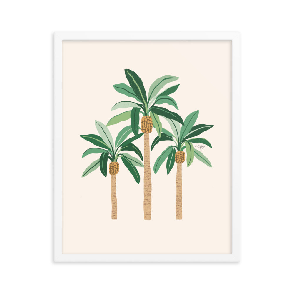 Palm Trees Illustration - Framed Matte Poster