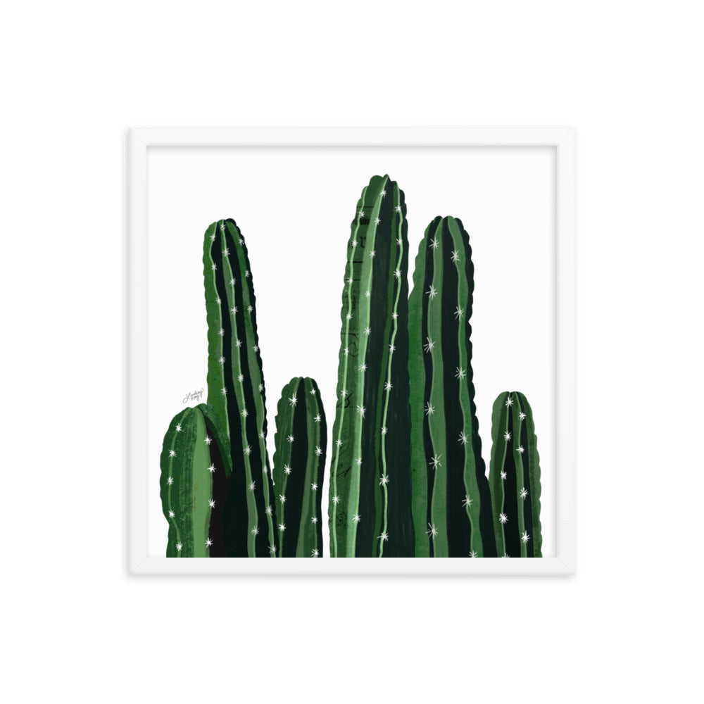 Cacti Collage Illustration - Framed Matte Art Print