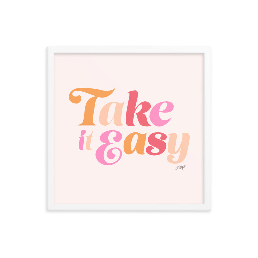 take it easy the eagles lyrics art print hand drawn lettering lindsey kay collective framed art