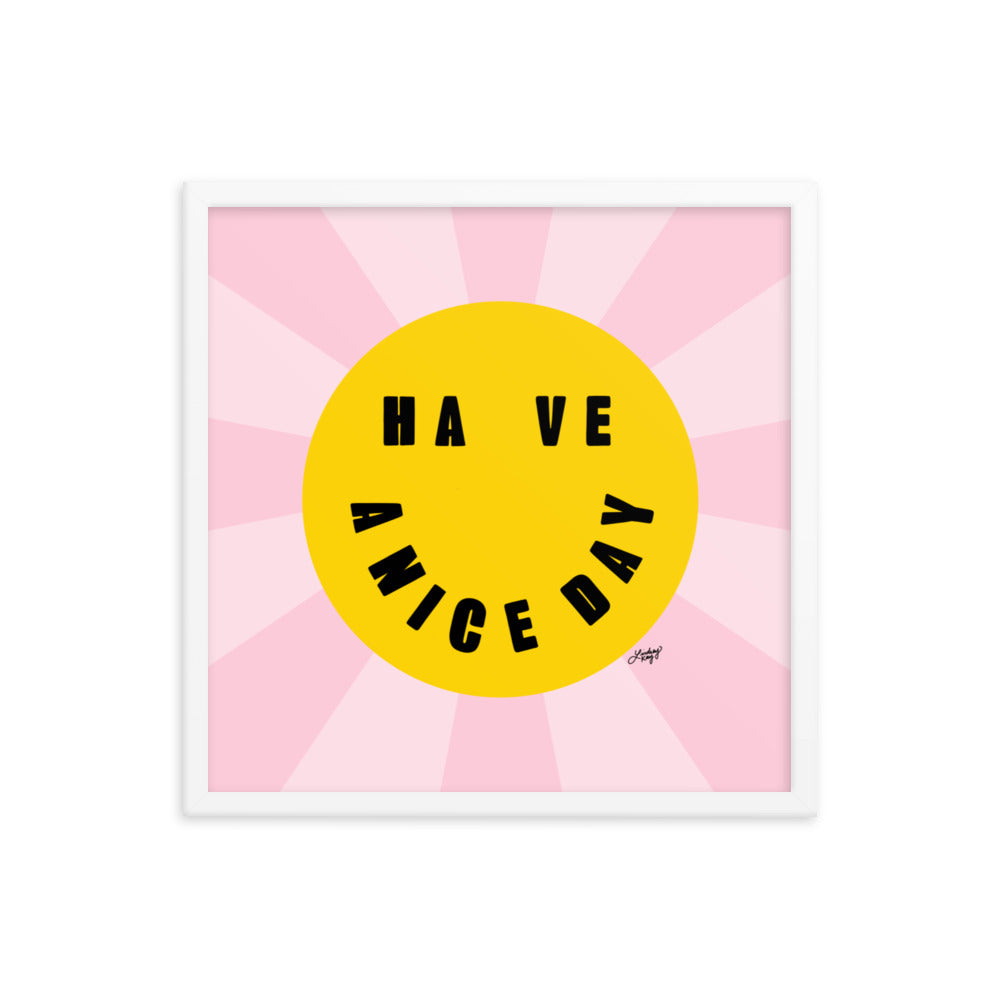Bonne journée - Smiley Face - Impression mate encadrée