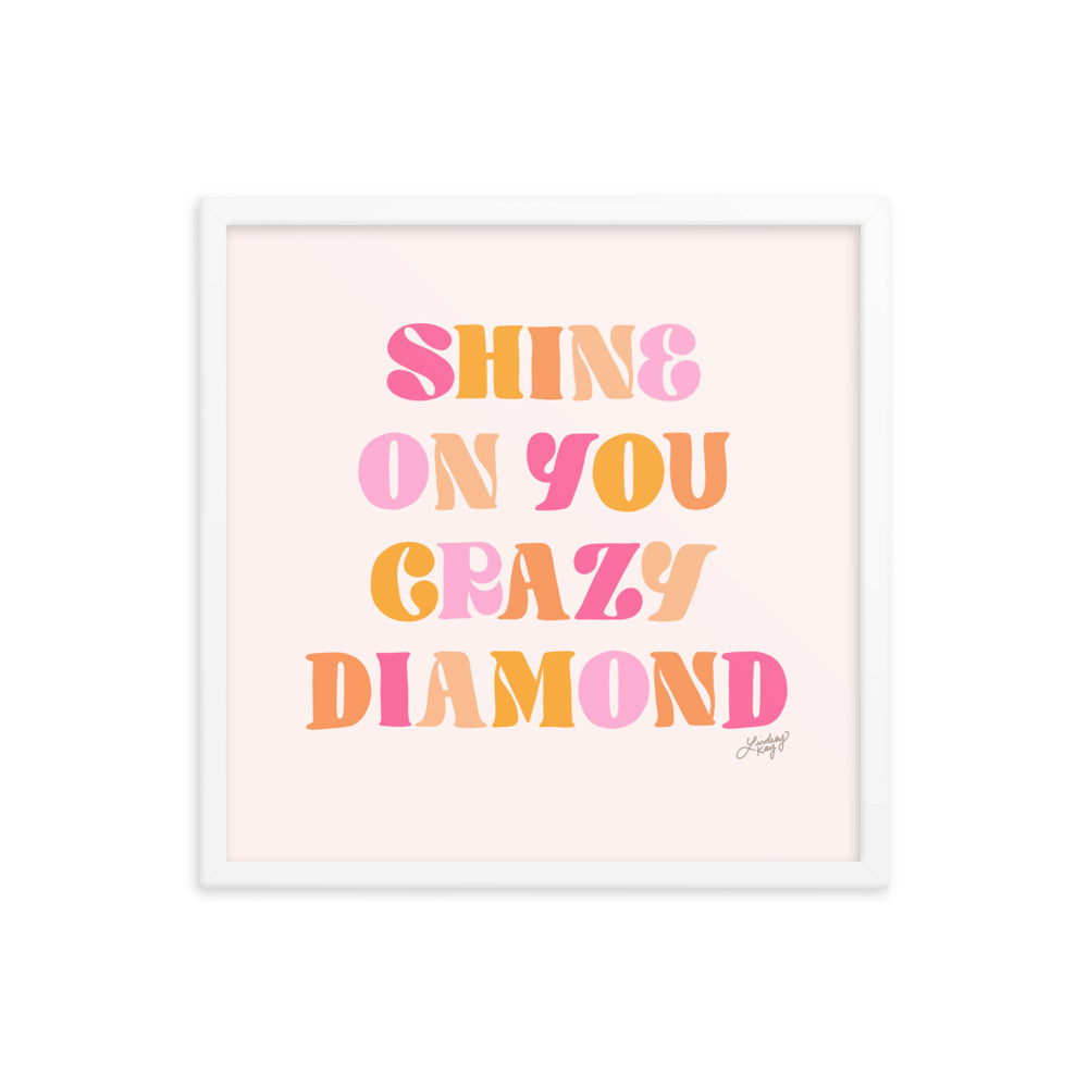 Shine On You Crazy Diamond (paleta cálida) - Lámina enmarcada