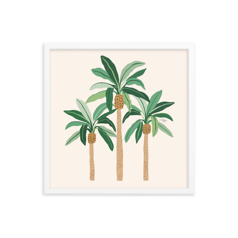 Palm Trees Illustration - Framed Matte Poster