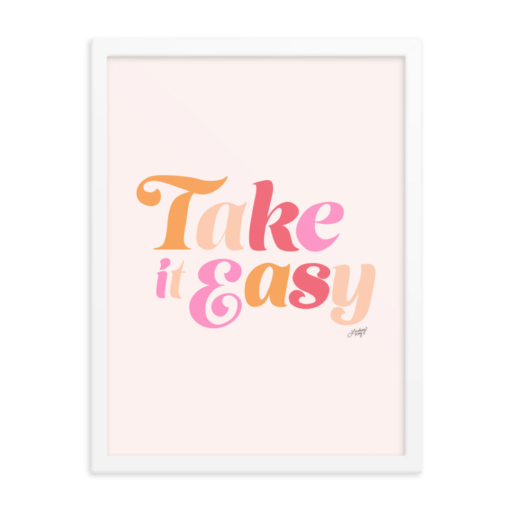 Take it Easy (Pink Palette) - Framed Matte Print - Lindsey Kay Collective