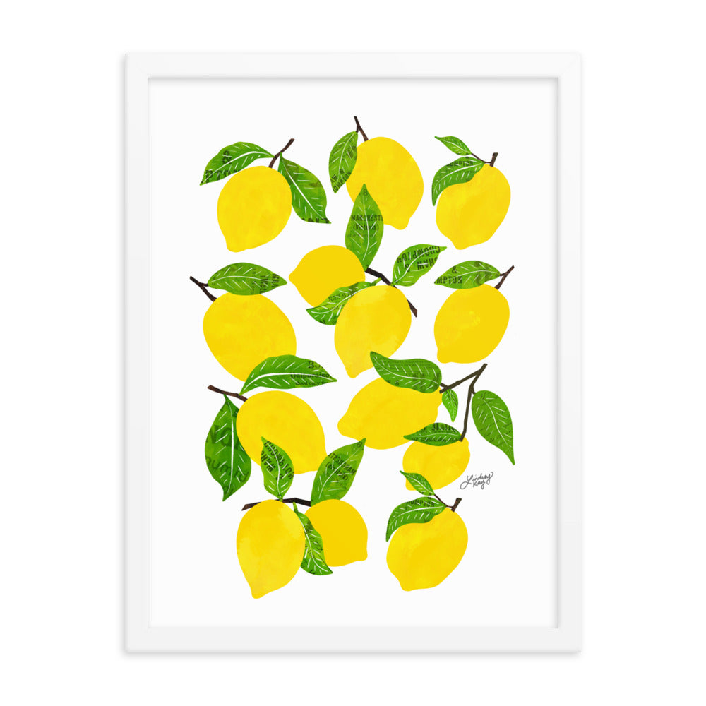 Illustration de citrons - Impression mate encadrée