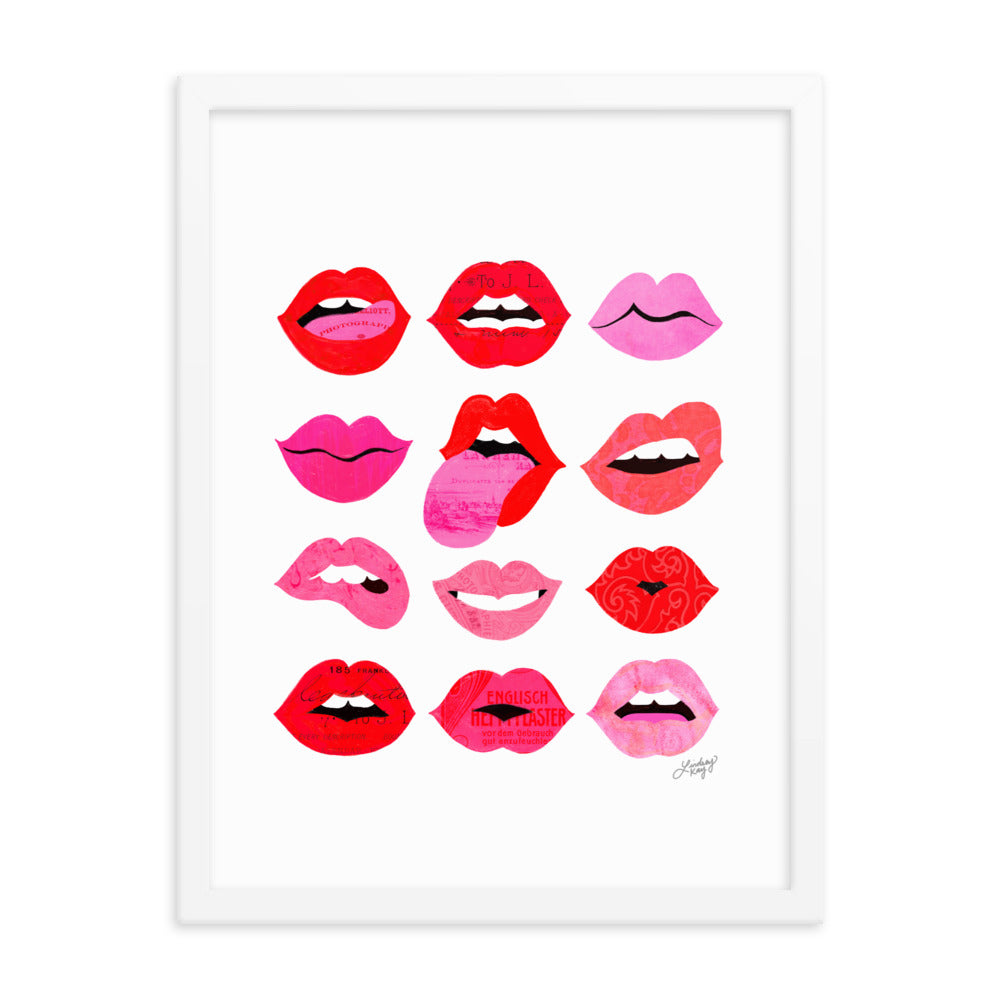 Lips of Love - Framed poster