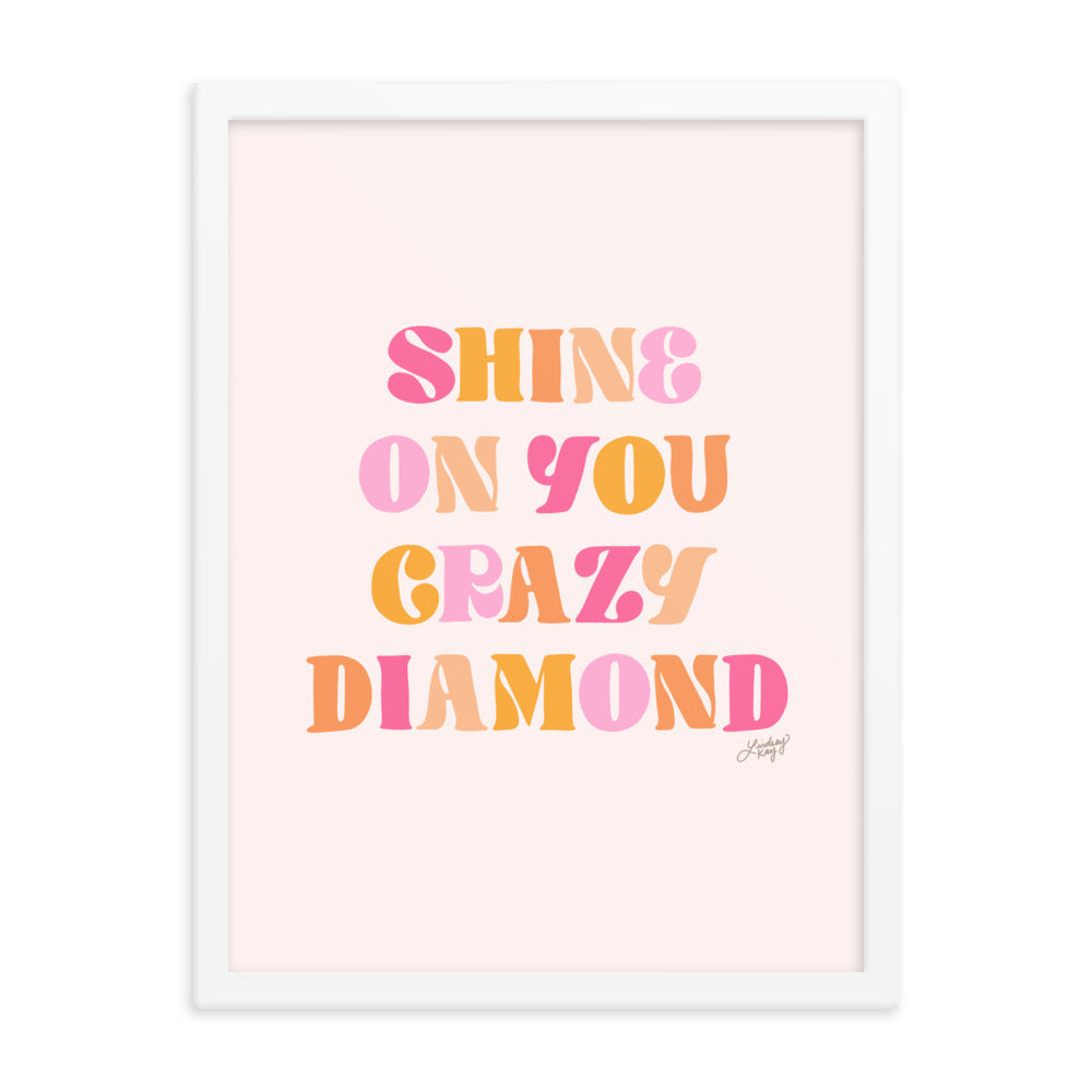 Shine On You Crazy Diamond (paleta cálida) - Lámina enmarcada
