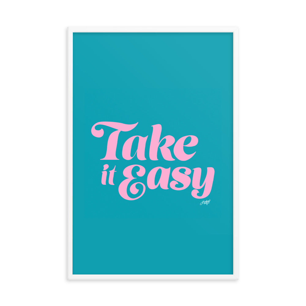 take it easy the eagles lyrics art print hand drawn lettering lindsey kay collective framed art