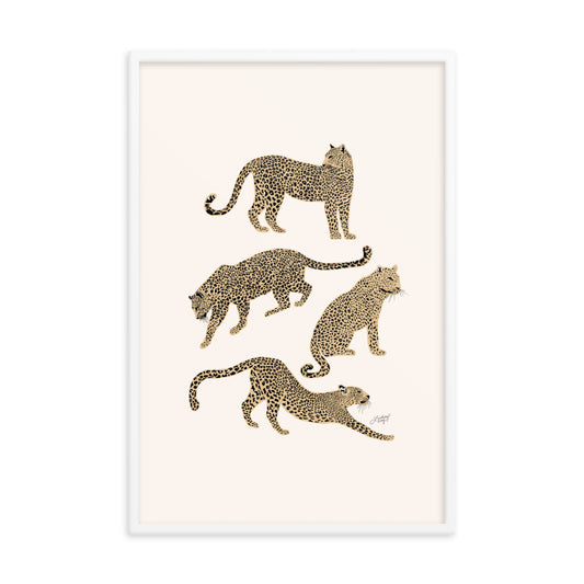 leopard illustration art print framed home decor lindsey kay collective poster
