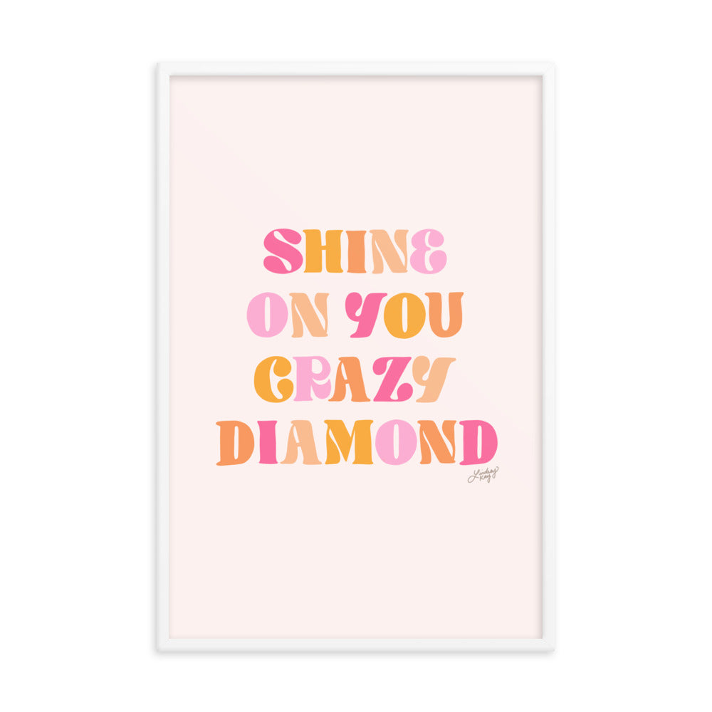 Shine On You Crazy Diamond (paleta cálida) - Lámina enmarcada