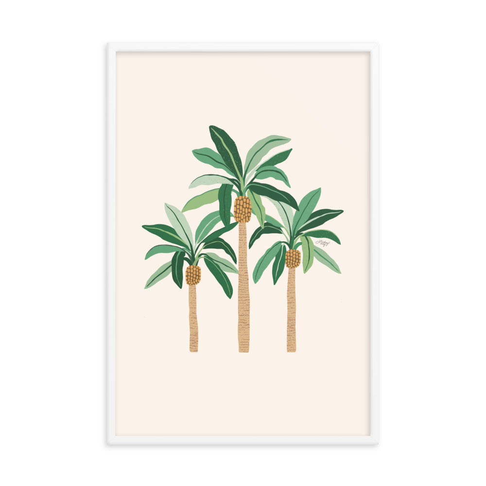 Illustration de palmiers - Affiche mate encadrée