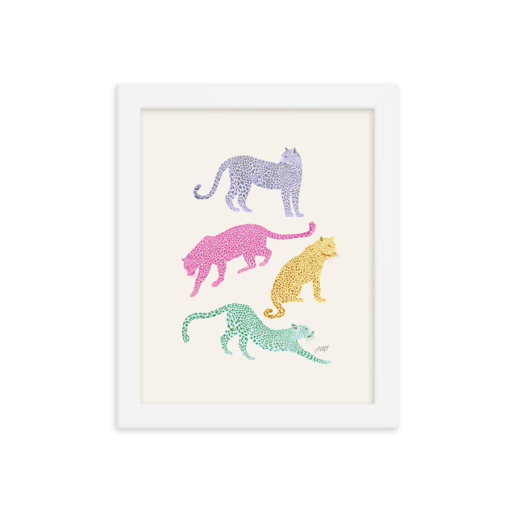 Colorful Leopards - Framed Matte Print - Lindsey Kay Collective