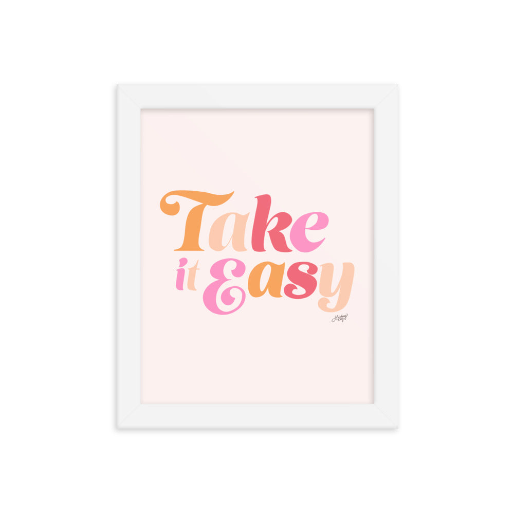 Tómelo con calma (paleta rosa) - Impresión mate enmarcada