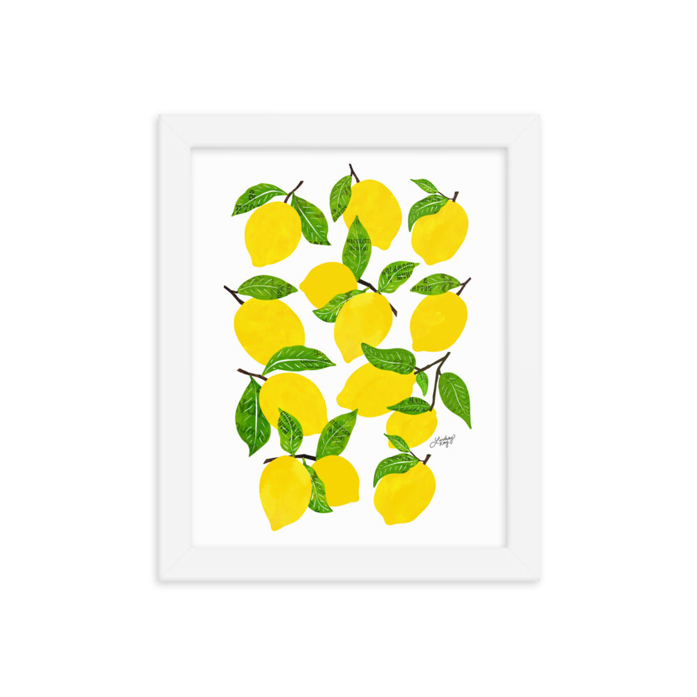 Illustration de citrons - Impression mate encadrée