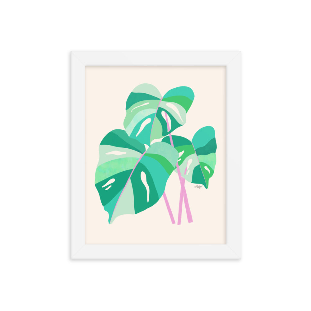 Illustration de plante Monstera - Impression mate encadrée