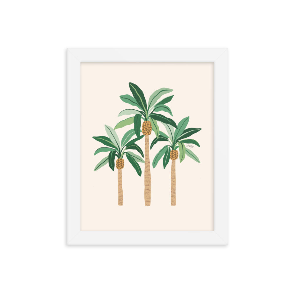 Illustration de palmiers - Affiche mate encadrée