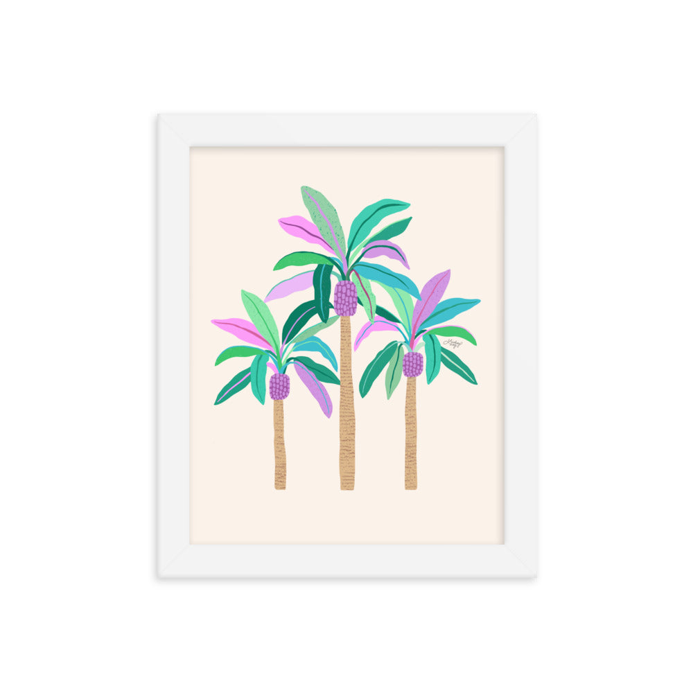 Palm Trees Illustration - Framed Matte Print
