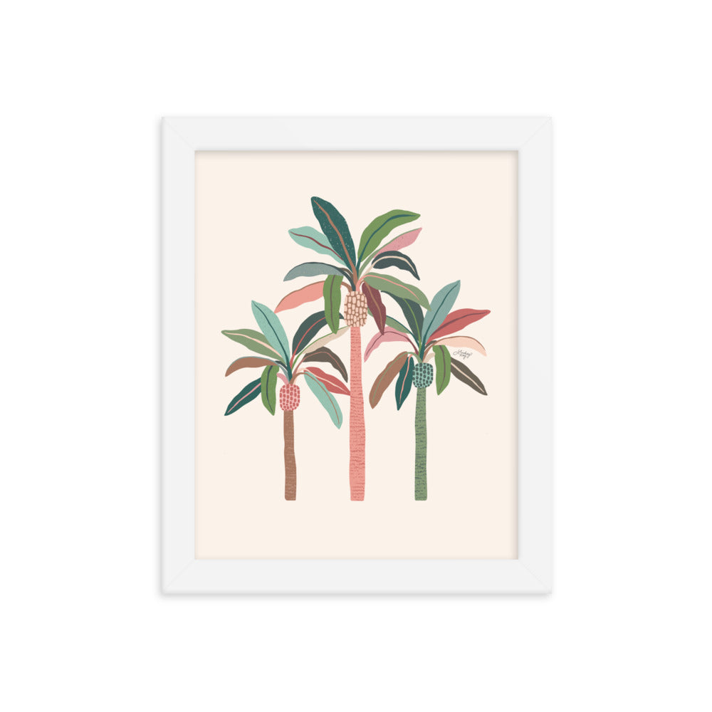 Illustration de palmiers (palette neutre) - Impression mate encadrée