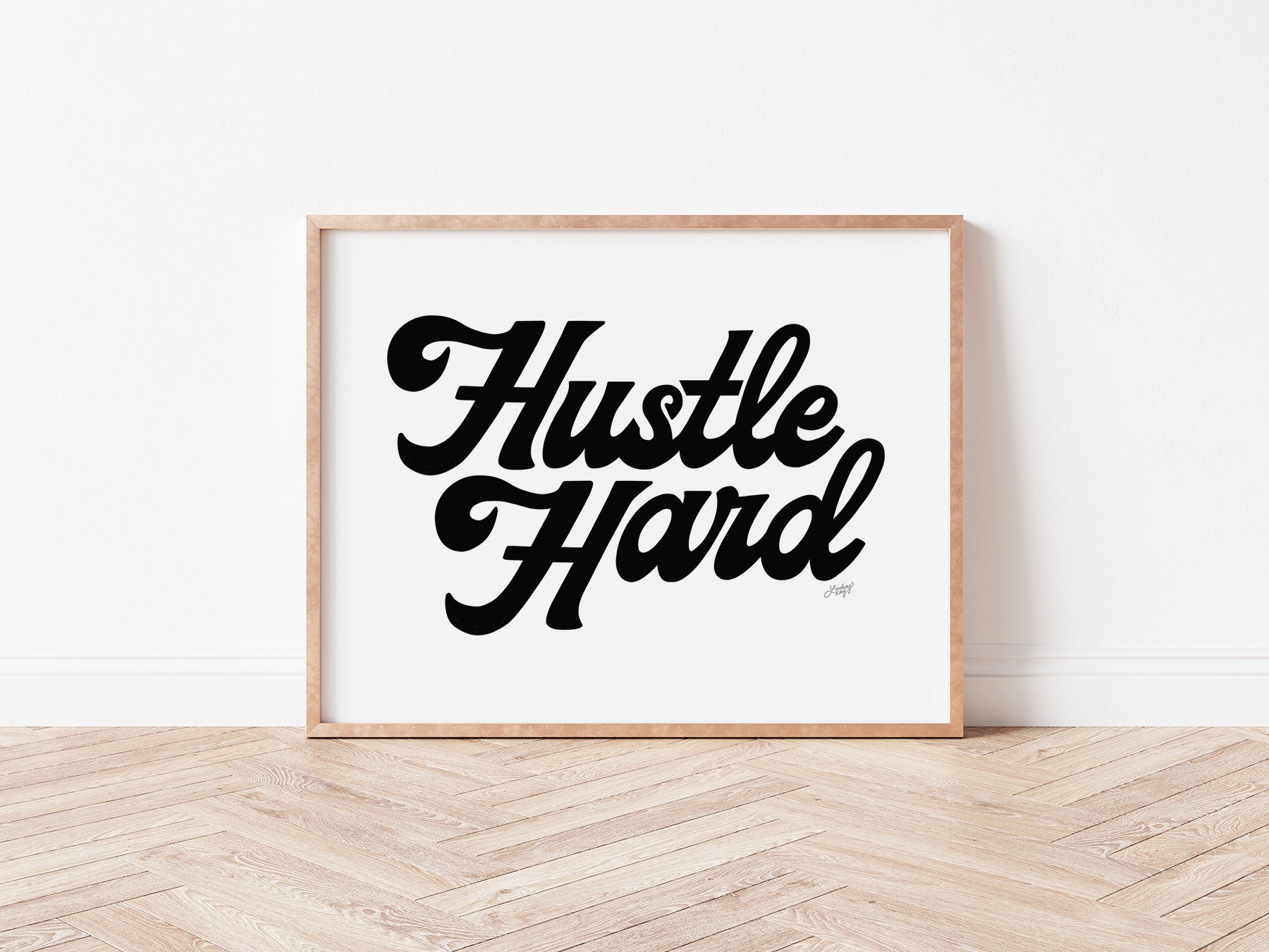 Hustle Hard (Negro) - Impresión de arte