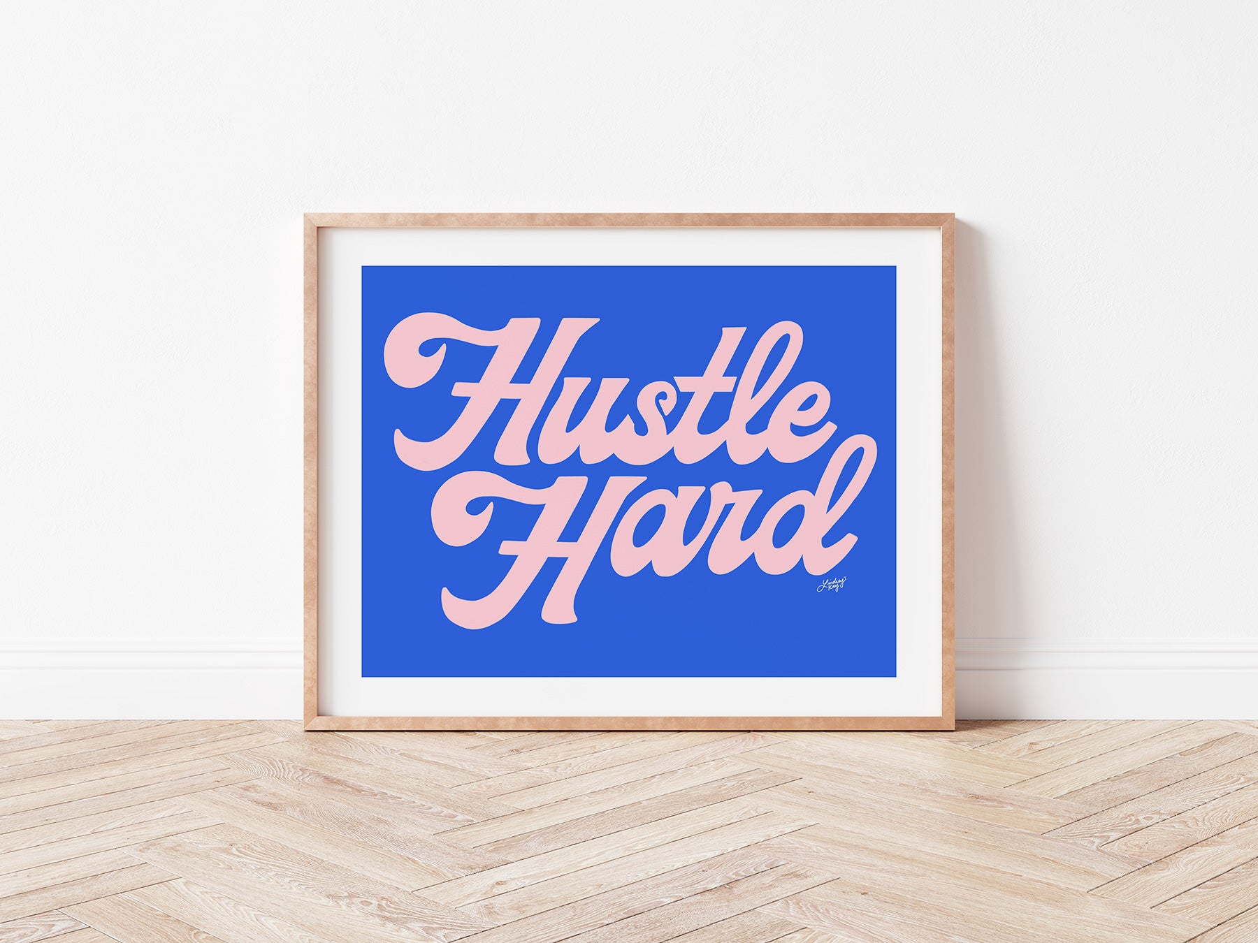 Hustle Hard (Rosa/Azul) - Impresión de arte