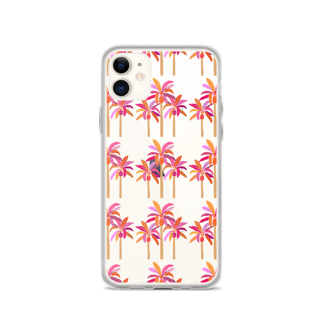 Palm Trees Illustration (Warm Palette) - Clear Case for iPhone®