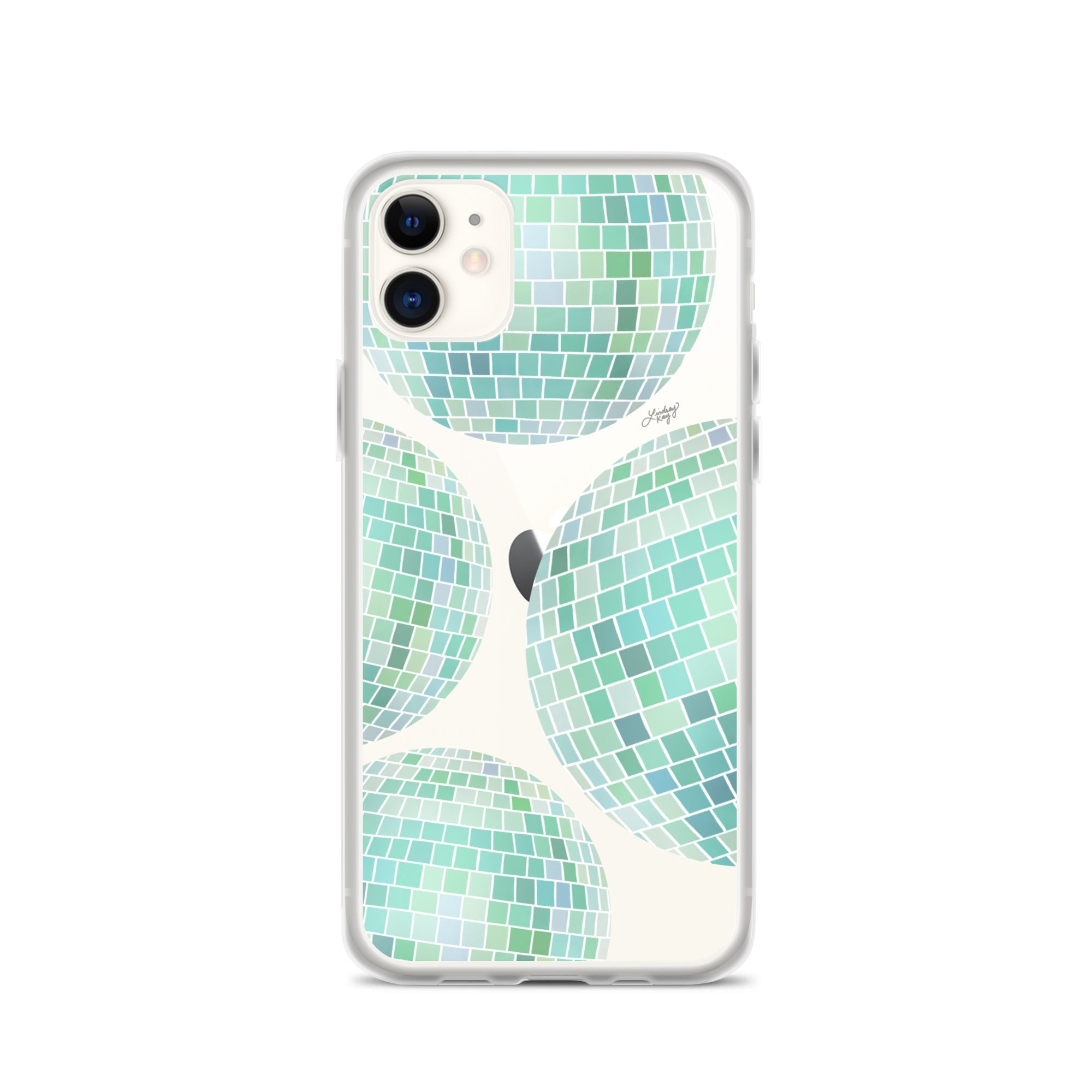 Green Disco Balls Illustration - Clear Case for iPhone®
