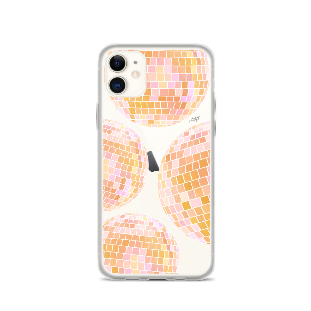Yellow Disco Balls Illustration - Clear Case for iPhone®