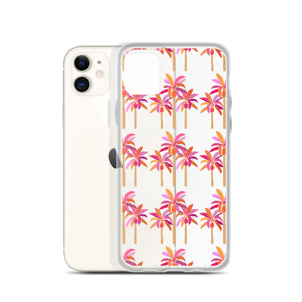 Palm Trees Illustration (Warm Palette) - Clear Case for iPhone®