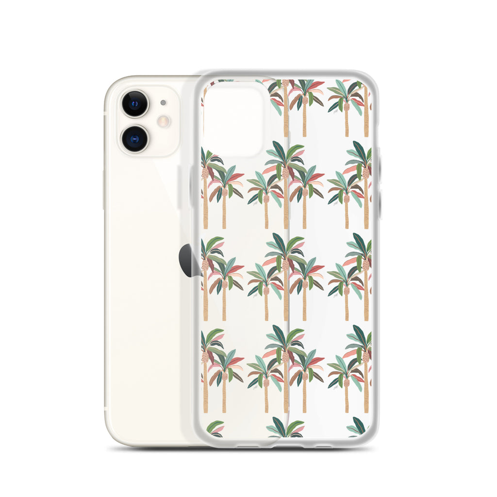 Neutral Palm Trees Illustration - iPhone Case