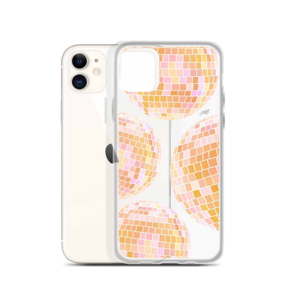 Yellow Disco Balls Illustration - Clear Case for iPhone®