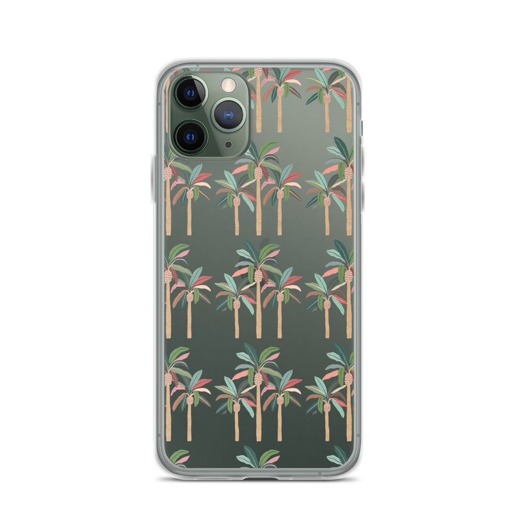 Neutral Palm Trees Illustration - iPhone Case