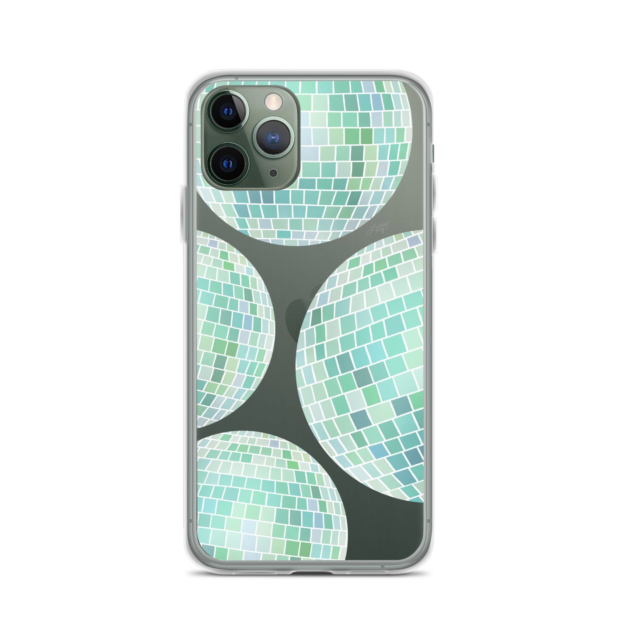 Green Disco Balls Illustration - Clear Case for iPhone®