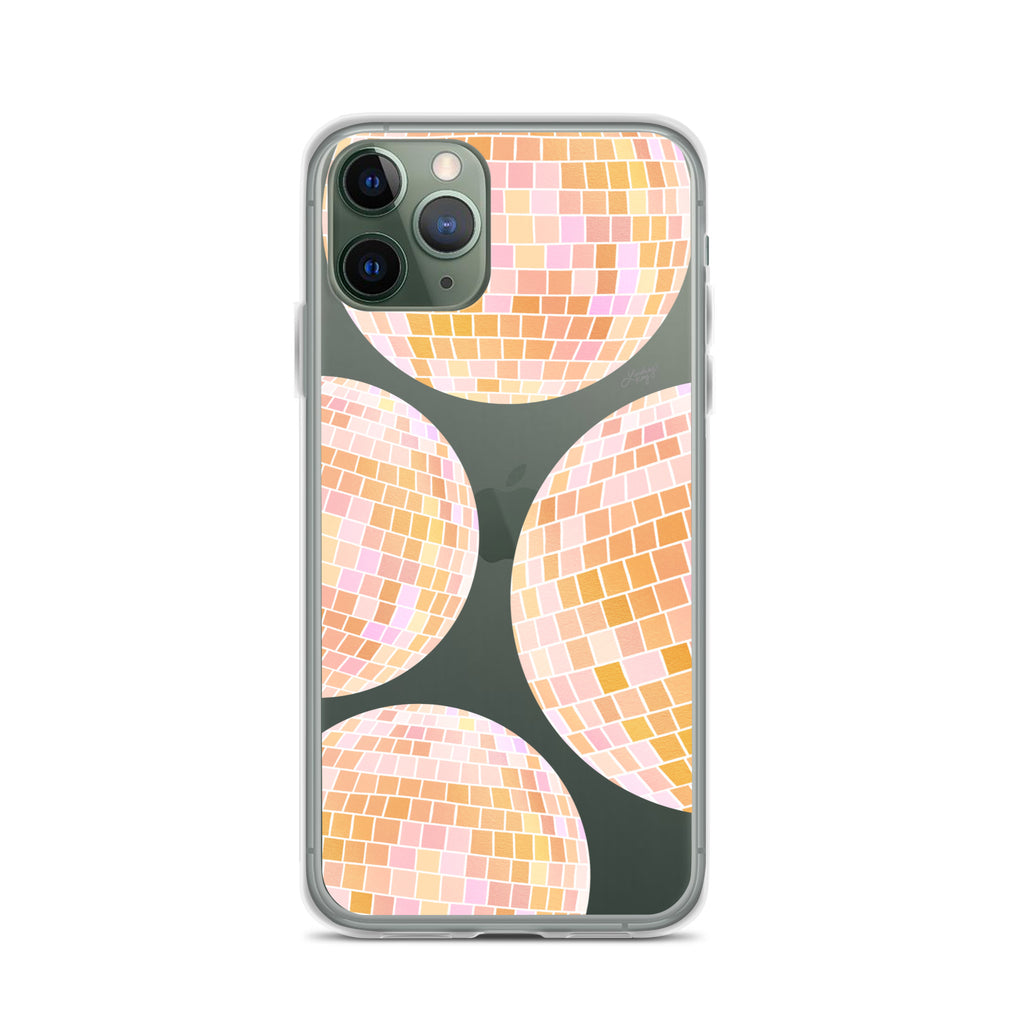 Yellow Disco Balls Illustration - Clear Case for iPhone®