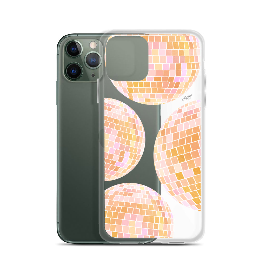Yellow Disco Balls Illustration - Clear Case for iPhone®