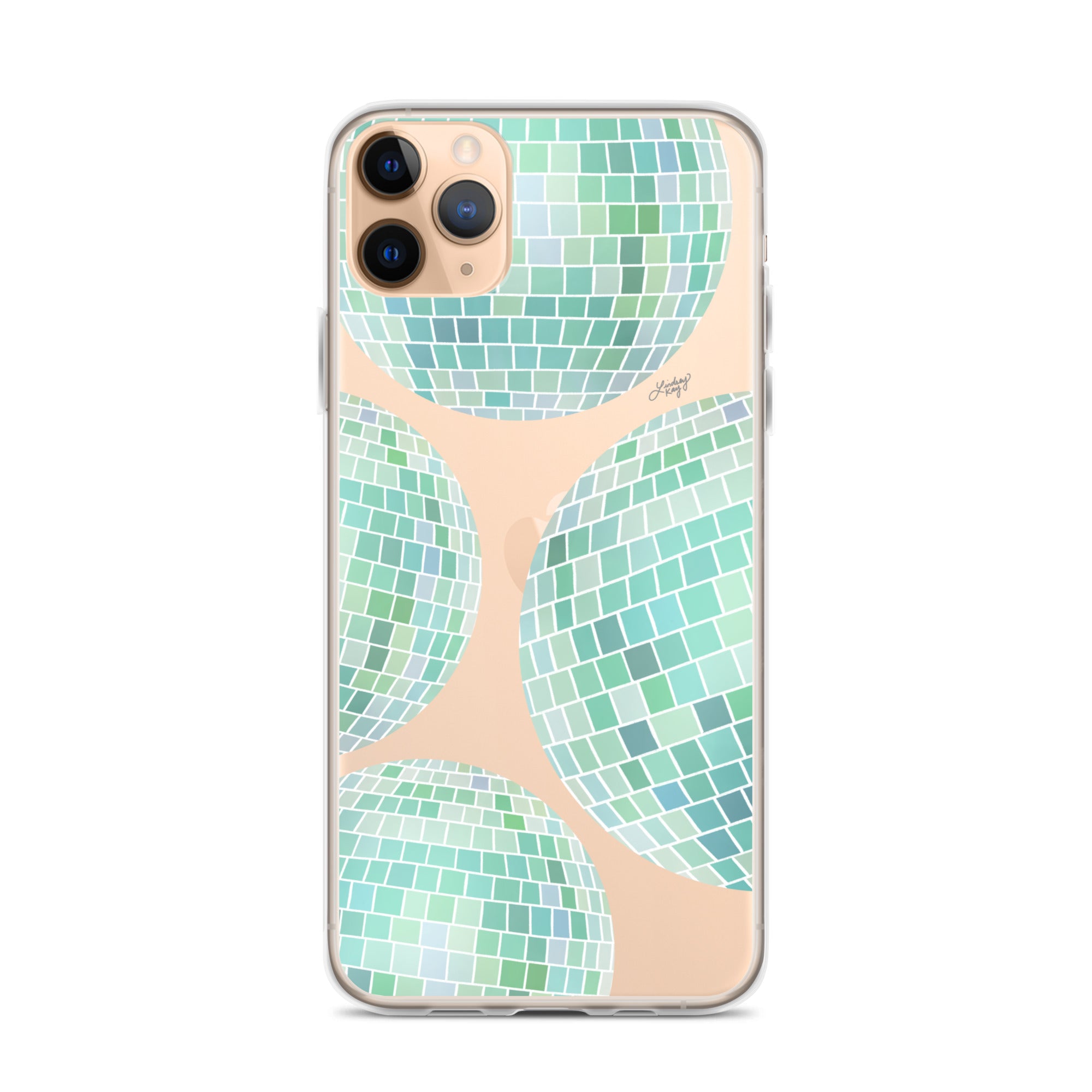 Green Disco Balls Illustration - Clear Case for iPhone®