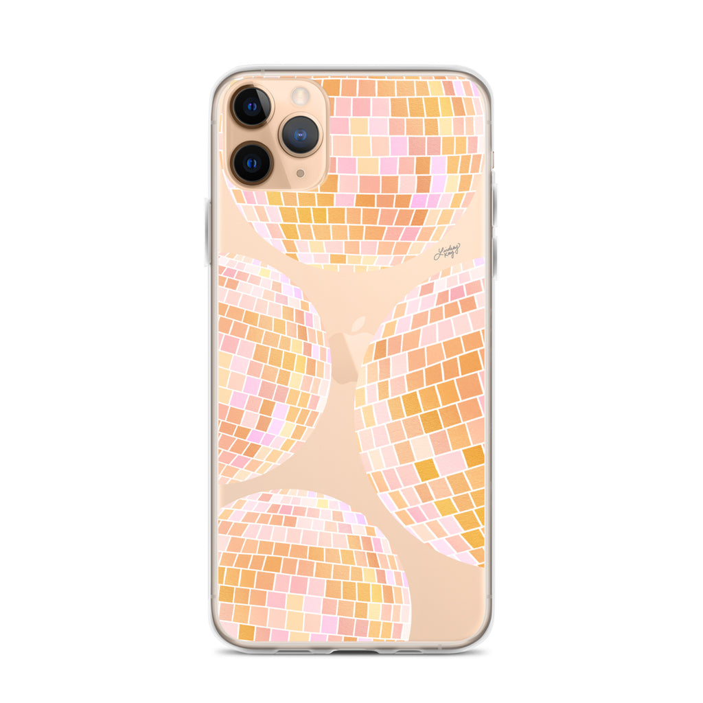 Yellow Disco Balls Illustration - Clear Case for iPhone®